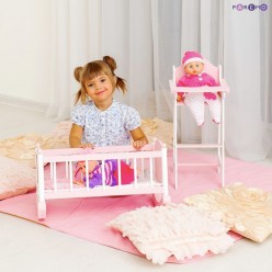 Набор кукольной мебели (стул+люлька), цвет Розовый