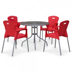 Комплект мебели TD90/XRF065BR-Red (4+1)