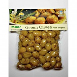 Оливки зеленые Халкидики приправленные орегано, ПЭТ вакуум (1000 г)