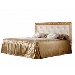 Кровать с мягким элементом, стразами и подъемным механизмом "Тиффани Премиум" (1,8м) Штрих-золото
