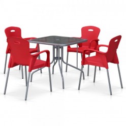 Комплект мебели TL80x80/XRF065BR-Red (4+1)